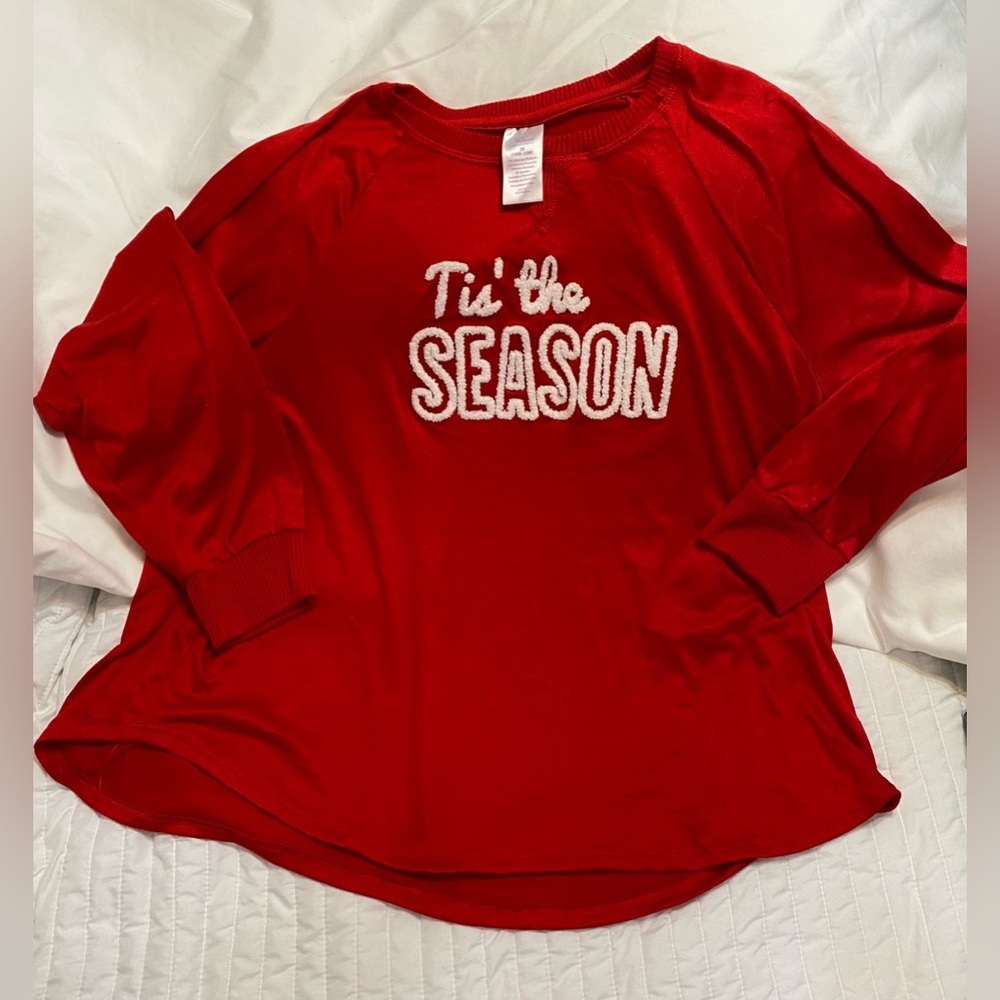 Secret Treasures Women’s Red Christmas Pajama Top 2X plus size